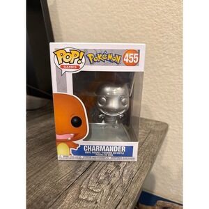 Brand New Funko Pop! Pokemon Charmander Silver Metallic Vinyl Figure #455